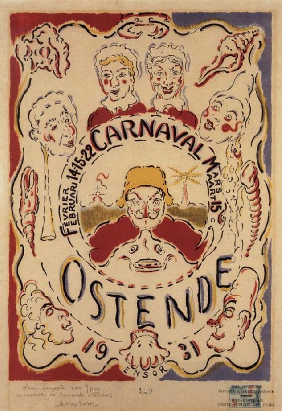 James Ensor Poster for the Carnival at Ostend China oil painting art